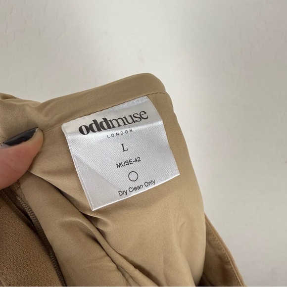 Odd Muse The Ultimate Muse Straight Leg Trousers in Camel - Picture 13 of 14